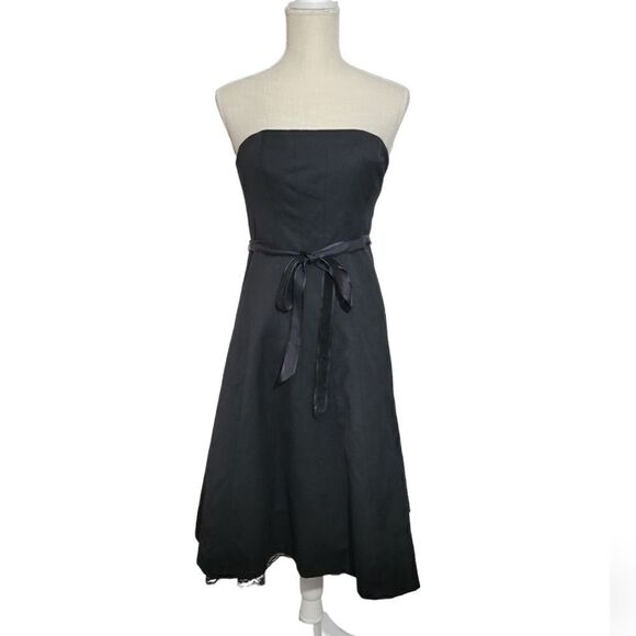 Express size 6 black poofy petticoat dress sleevless classy  formal lace trim - Picture 1 of 9